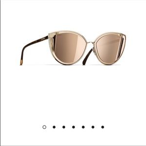 Chanel Cat Eye Sun Glasses 18K Gold Frame